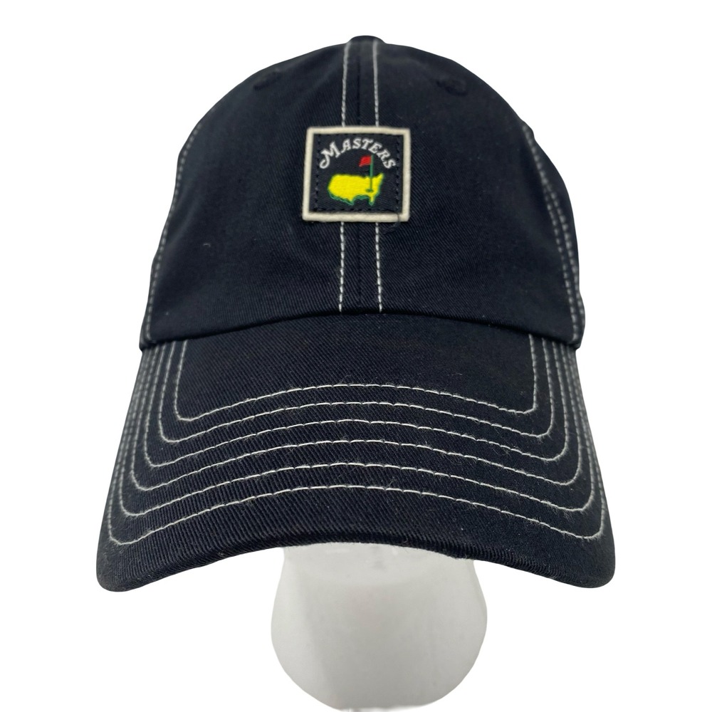 Masters Tournament Golf Hat Black Contrast Stitch Adjustable Strap Cap